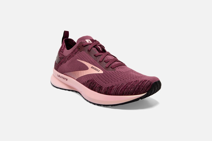 Brooks Running Shoes Womens Pink - Levitate 4 Road - 4612-VEHJO